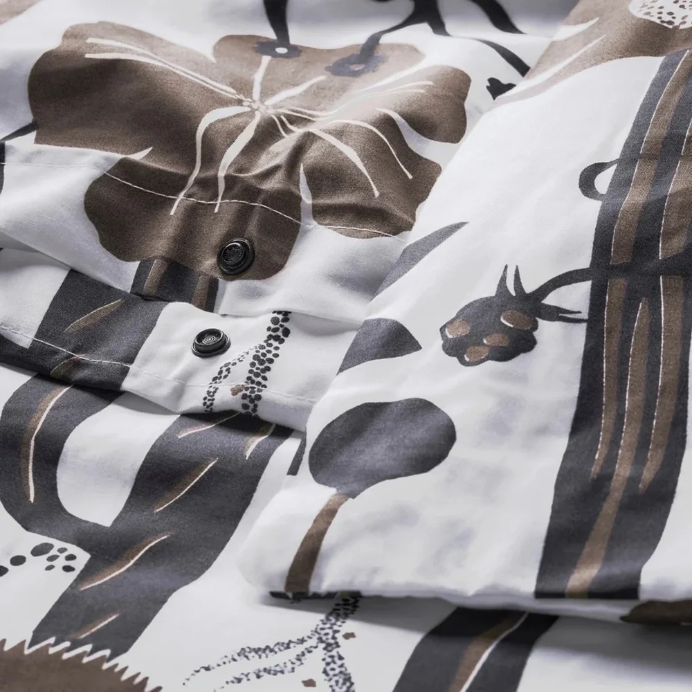 Floral Black and Brown Duvet King Set
